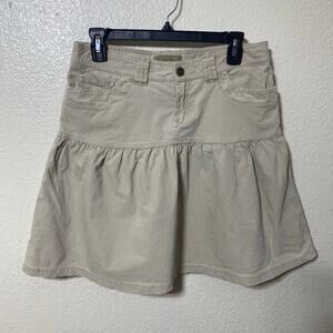 Massimo Dutti Y2K Corduroy Mini Skirt Beige Granola Indie Size EU 38 US 8 Euro